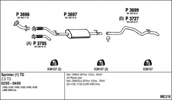 FENNO ME210 Exhaust System